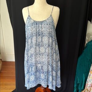 Final Touch Blue and White Patterned Dress, size Medium